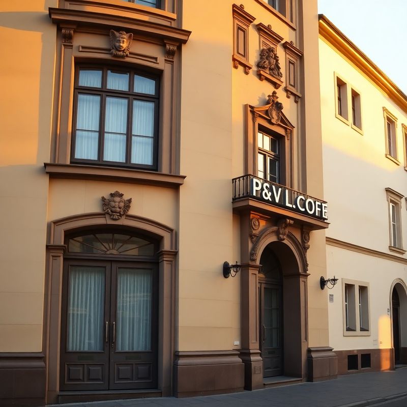 Fasáda kancelářské budovy v centru Plzně ve zlatém odpoledním světle
